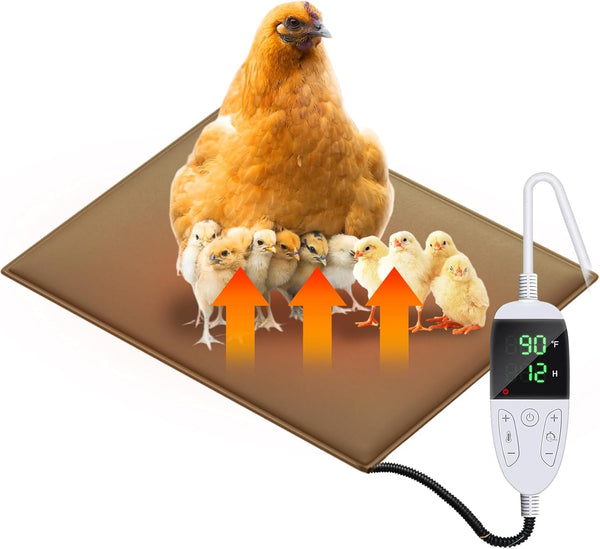 Chicken Heating Pad Chick Brooder Pad Poultry Heated Mat Adjustable Digital Thermostat