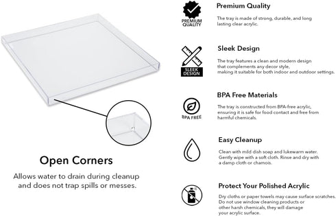 Mirart Clear Acrylic Tray (12 x 12)