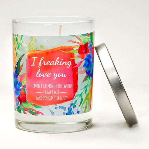 I Freaking Love You Candle Gifts for Women, Relaxing Gifts for Mother’s Day, Lemon Jasmine Rosewood Scented