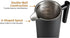 Black French Press Coffee Maker 12oz, Stainless Steel Insulated Coffee Press with Rose Gold Lid, 2 Extra Screens & 1