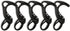 Gear Hook Black 5-Pack — Lightweight Versatile S Hook for Backpacks and Closet Storage, Heavy Duty Alternative for