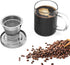 Pour Over Coffee Maker Set for Travel/Camping/Hiking, 14 Oz Borosilicate Glass Mug, Stainless Steel Coffee Filter