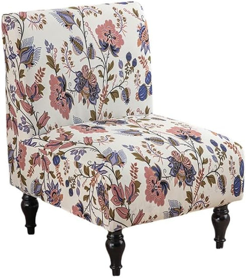 Armless Accent Chair Cover - Soft Printed Slipcover for Living Dining Room