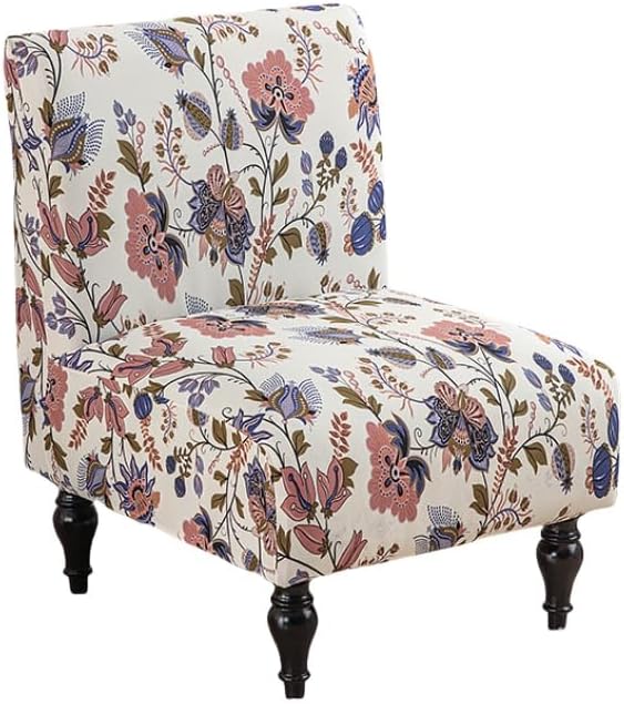Armless Accent Chair Cover - Soft Printed Slipcover for Living Dining Room