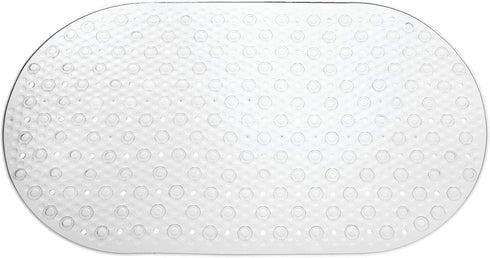 iDesign Circlz PVC Non-Slip Bath Mat, Suction for Shower, Bathtub, 27.2" x 15.4" x .3" - Clear