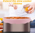 Silicone Slow Cooker Liner for 6-8 Quart Crockpot, Reusable Heat Resistant Liner Bag for Oval or Round Pots (Pink)
