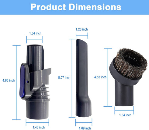 IX141 Pet Cordless Stick Vacuum Replacement for Shark, 1.25" Horse Hair Brush Attachment Crevice Tool Adapter