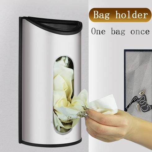 Grocery Plastic Bag Holder for Kitchen Trash Bag, Easy Wall Mount Bag Saver, Bevansol Storage Dispenser Medium, Smudge