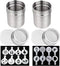 2 Pcs TuNan 10oz Stainless Steel Powder Shakers, Fine-Mesh Lid, Sugar Spice Seasoning Cans with 16 Stencils