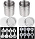 2 Pcs TuNan 10oz Stainless Steel Powder Shakers, Fine-Mesh Lid, Sugar Spice Seasoning Cans with 16 Stencils