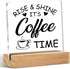 CQM Coffee Bar Decor Acrylic Sign with Wood Stand, Coffee Lover Gifts Coffee