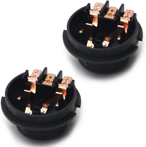 Fielect 2pcs Electric Kettle Base Coupler Connector, Black Temperature Control Tip Top Base Socket 220V