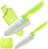 Kids Safe Knife for Real Cooking, Kids First Round Tip Kitchen Knife Set, BPA-free (1, Purple-2PCS) (Green)