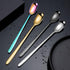 YFWOOD 9.1-Inch Long Handle Iced Tea Spoon - Set of 4 Stainless Steel Cocktail Stirring Spoons, Ice Cream Spoon (Silver)