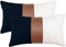 12x20 Lumbar Pillow Covers Set of 2, Reversible Black White Cotton &