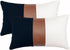 12x20 Lumbar Pillow Covers Set of 2, Reversible Black White Cotton &