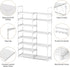 Closet 8 26-32 ROJASOP White Shoe Rack, Tall Metal Shoe Rack Organizer for Entryway Garage, Tier Large Shoe Shelf