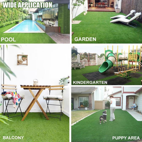0.4 Inch 3FTX10FT Artificial Grass Turf Synthetic Grass Mat Fake Grass Indoor Outdoor Rug Grass Carpet Custom Sized