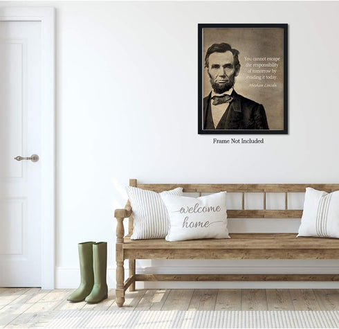 Abraham Lincoln Historic Quote Wall Art Decor, Unframed 16x20 Inch Poster, Motivational Print, Inspirational Gift