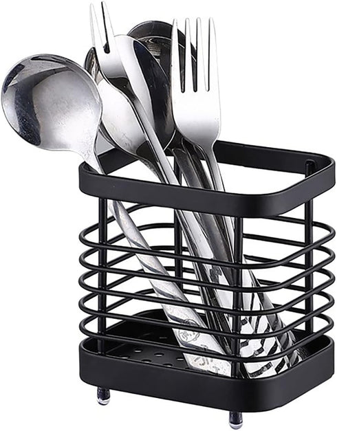 Black Wire Utensil Holder for Kitchen Counter, Tool Utensil Holder for Cooking Spatula Spoon