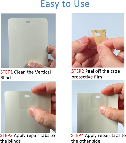 60 PCS Vertical Blind Repair Tabs Kit, Clear Fixer for Vertical Blinds Snap in Replacement Slats