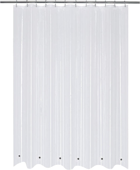 Mrs Awesome Long Shower Curtain Liner, 72 x 78 inch, Heavy Duty PEVA Plastic, Waterproof, Clear with 6 Magnets