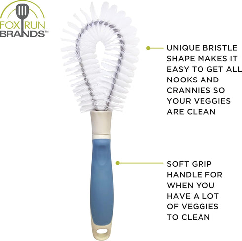 Ergonomic Vegetable Scrubbing Brush with Rubber Handle for Efficient Cleaning