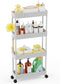 LEHOM 5.1" Slim Storage Cart - 4 Tiers Bathroom Organizer Mobile Shelving