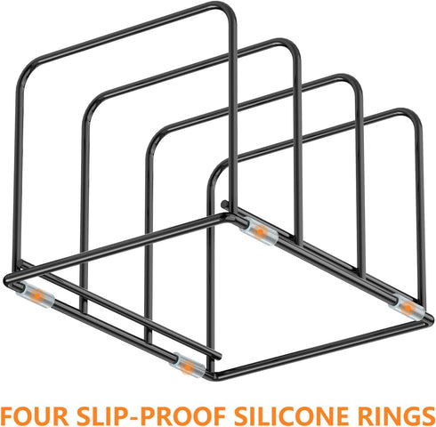 Kitchen Cabinet Organizer, Steel Cookware Holder with 3 Slots for Baking Tray and Chopping Board Storage