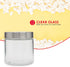 Home Basics Small Kitchen Canister, Clear Glass with Stainless Steel Lid, for Flour, Sugar, Coffee, Snacks