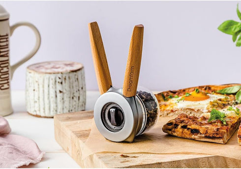 1-or-2-Handed 6 Settings 2oz Dreamfarm Ortwo Lite Original Ergonomic, Re-Fillable Salt, Pepper, Spice, Seed, Coffee