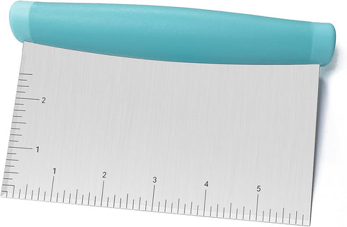 4TH Bench Scraper, Professional Stainless Steel Dough & Pastry Cutter, Multi-Purpose Kitchen Essential - Turquoise
