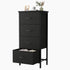 Sweetcrispy 4 Fabric Drawer Small Dresser, Bedside Nightstand with Wooden Top Sturdy