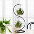 13 Inch Globe(5inch), (1, 13.8x5"Black) Unique Ornament Display Stand, Black Metal Ornament Hanger Stand, S-type Two