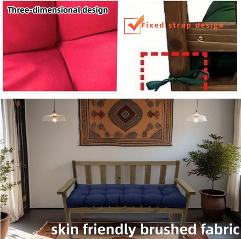 FLYSWUP 47.2x19.6) Indoor/Outdoor Bench Cushion, Garden Loveseat Cushion, Swing Seat Cushion,Thicken Patio Bench Soft