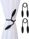 2-Pack Curtain Holdbacks, Decorative Twist Tiebacks for Home Window Drapes (Black)