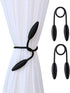 2-Pack Curtain Holdbacks, Decorative Twist Tiebacks for Home Window Drapes (Black)