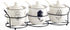 Ceramic Spice & sugar Jars, with Lids Spoons and Shelf,Porcelain Condiment Kitchen