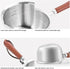 Stainless Steel Saucepan, Non-Stick Multipurpose Sauce Pan with Pour Spout and Wood Handle for Cooking Heating
