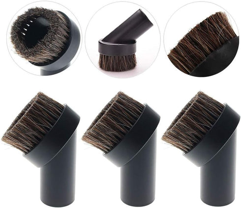 TXIN 4 Pieces Soft Horsehair Bristle Vacuum Attachments, Dusting Brush Cleaner for Small Round Corner/Track