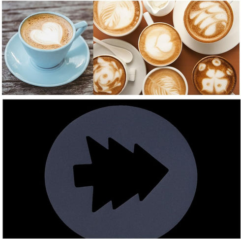 16Pcs Plastic Coffee Template Stencils for DIY Cappuccino Chocolate Latte Pad Art Mold Tools
