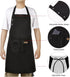 Adjustable Button Apron for Women Men, Artist Painting Pottery Garden Cooking Kitchen Chef with 3 Pockets
