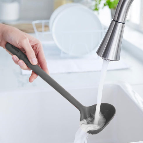 GreenPan Silicone Ladle, Heat-Resistant Soup Mixing Stirring Utensil, Flexible Rubber for Nonstick Cookware