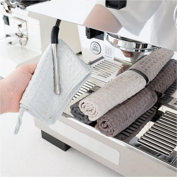 Barista Micro Cloth 4 Pack, Microfiber Cleaning Towels for Espresso Machine, 12"x12"