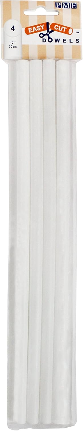 PME Easy Cut 12in Set of 4 for Cake Decorating Dowels - 12", White