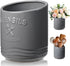 AISBUGUR Large Grey Ceramic Utensil Holder, 7.5" H×6.3" W with Non-Slip Cork Base for Kitchen Counter