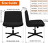 Armless Chair Slipcover - Waterproof Criss Cross Stretchable Cover for Mid Back Accent Chair (Black)