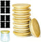 8 Pack Oui Yogurt Jar Lids with 8 Labels, Food-Grade Bamboo Lids