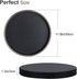 KINGFOM Round Decorative Tray for Coffee Table, PU Leather Valet Nightstand Desk Organizer for Men Women, Golden Trim