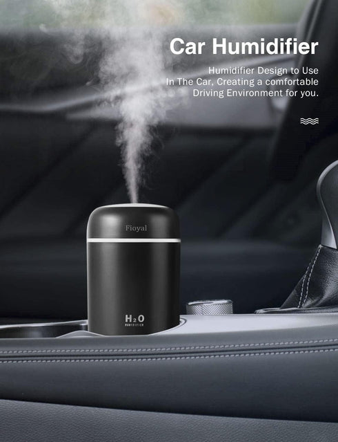 Fioyal Portable Mini Humidifier, RGB Light Small Humidifiers for Bedroom, Car, Desktop, 2 Cool Mist Modes